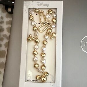 Disney Gold and White Mickey Mouse Keychain/ purse charm